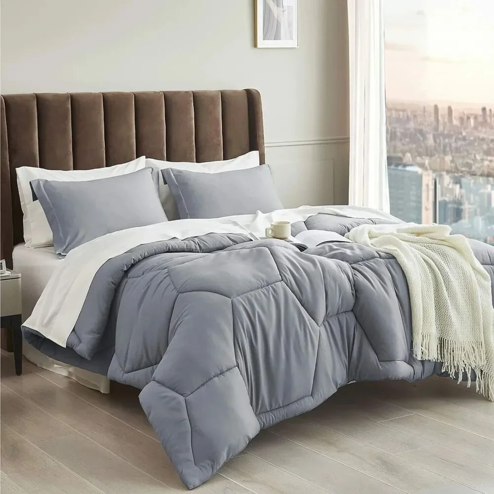 Queen Size Honeycomb Comforter Set - Soft & Cozy 88